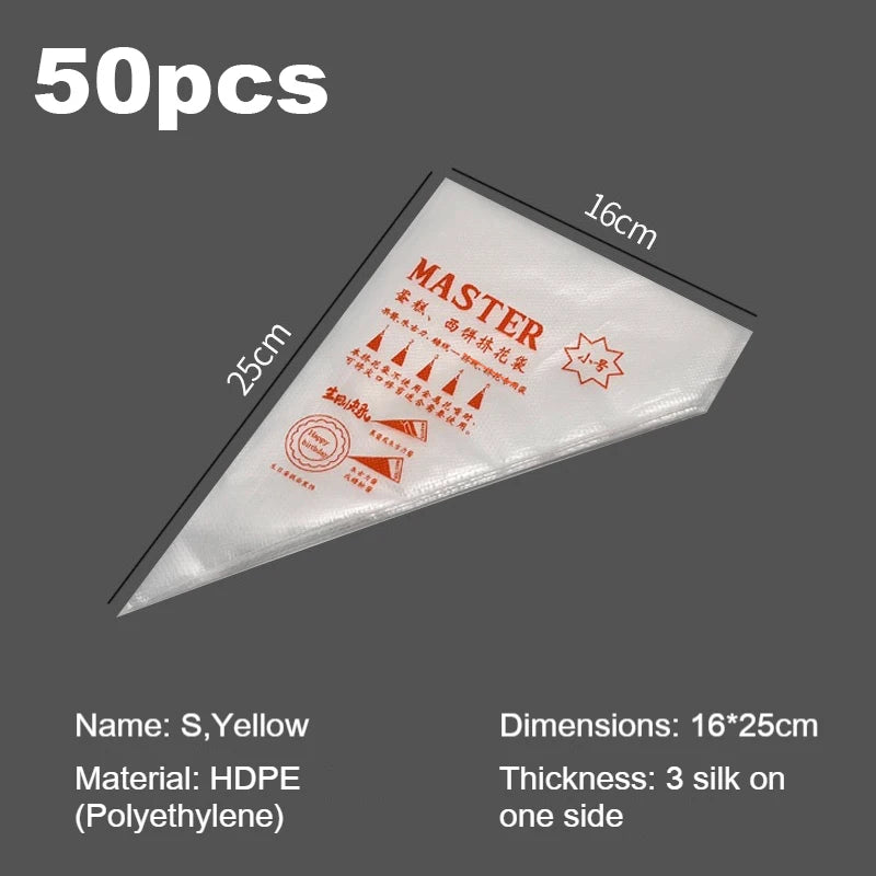 Disposable Piping Bags 50/100 Pcs – BPA-Free Cake Decorating Piping Bags Babs S 50pcs