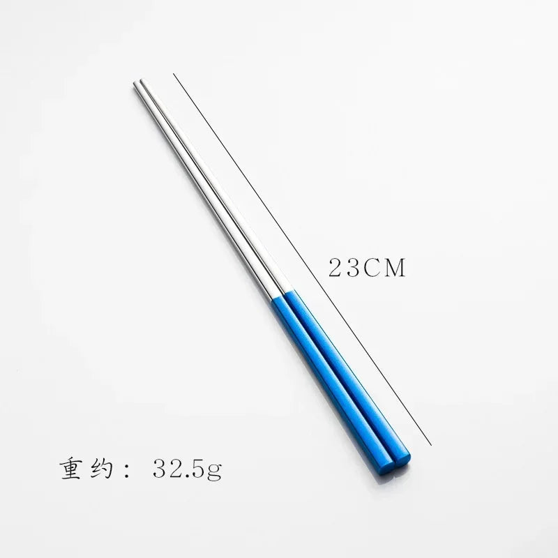 304 Stainless Steel Square Chopsticks – Gold, Rose & Colorful Stainless Steel Chopsticks Babs blue silver