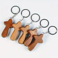 5-Pack Wooden Cross Keychain Set – Car Keyring & Bag Charm Wooden Keychain Set Babs Brown