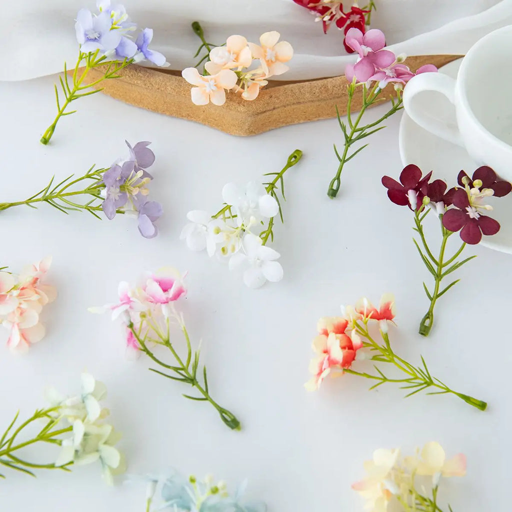 50/100pcs Silk Plum Blossom Artificial Flowers – Party & Wedding Decor Artificial Silk Flowers Babs