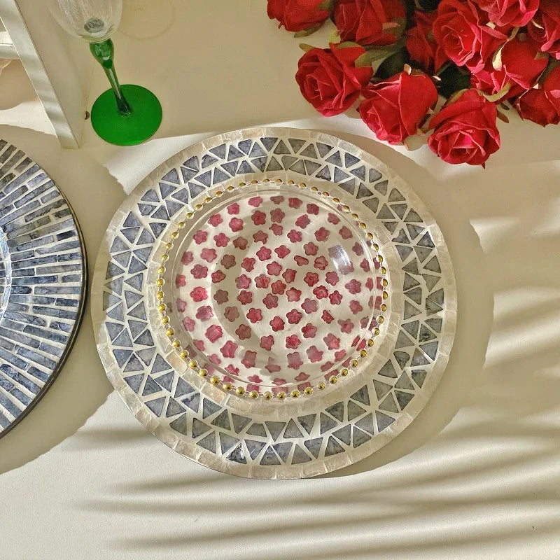 Round Shell Mosaic Heat-Resistant Table Mat & Coaster Decorative Table Mat Babs