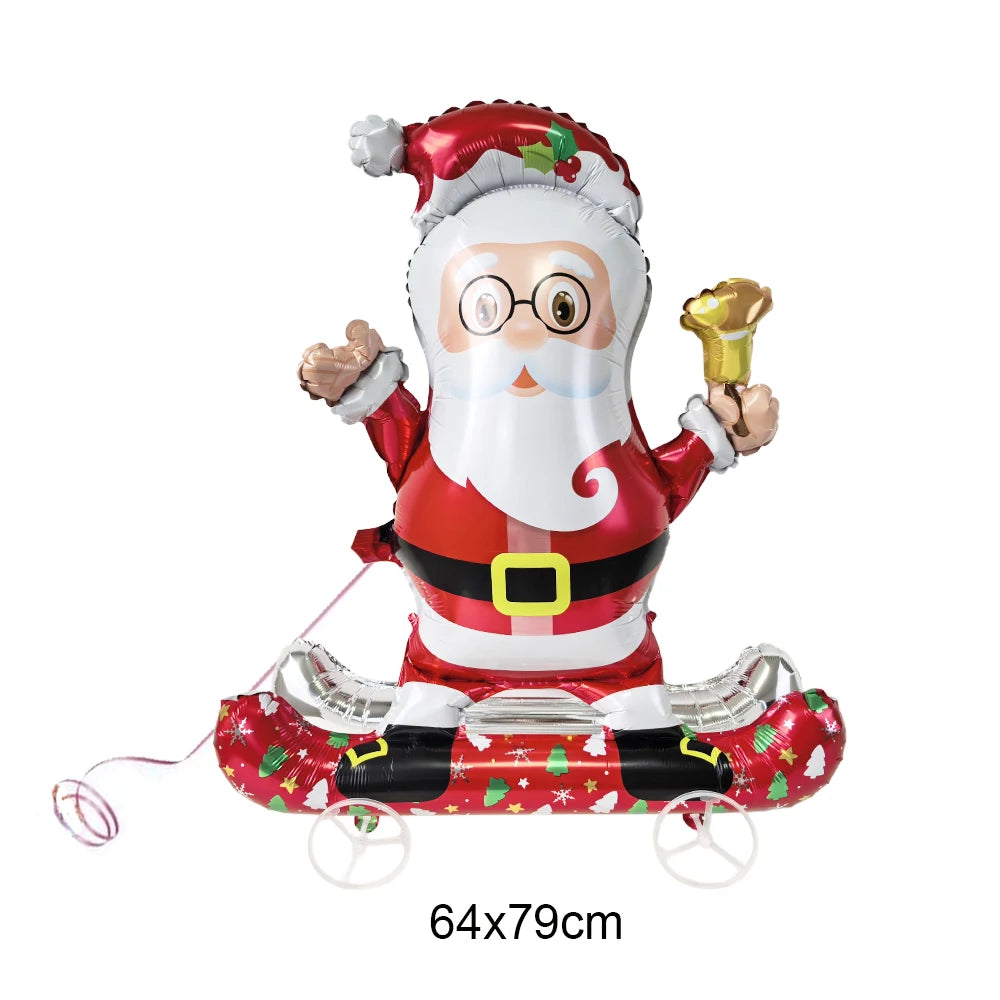 Christmas Foil Balloons – Santa, Snowman & Tree Party Decor Holiday Foil Balloons Babs DEEP BLUE As pictures show