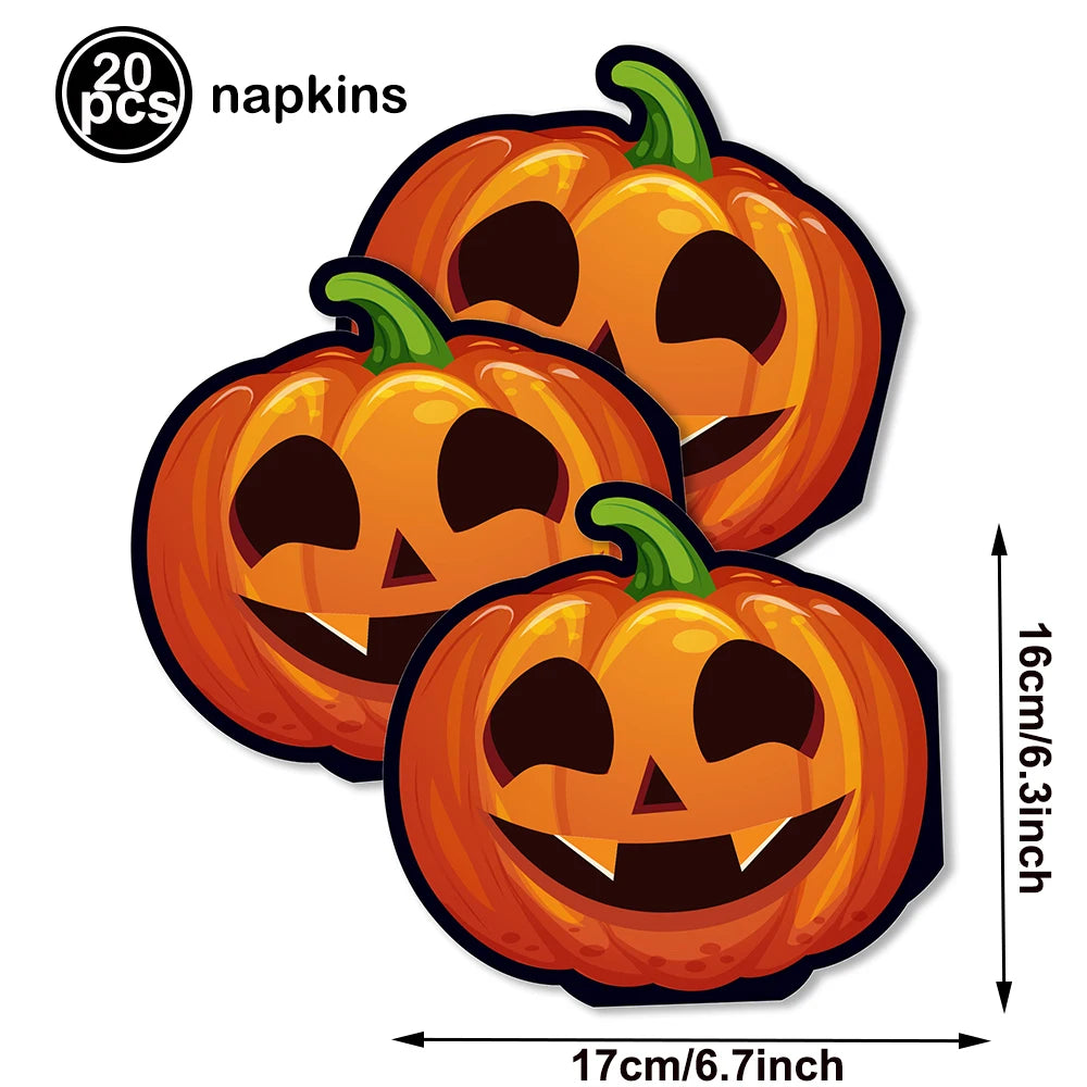 20-Pack Halloween Disposable Paper Napkins – Spooky Prints Disposable Party Napkins Babs VIOLET/紫罗兰 as show
