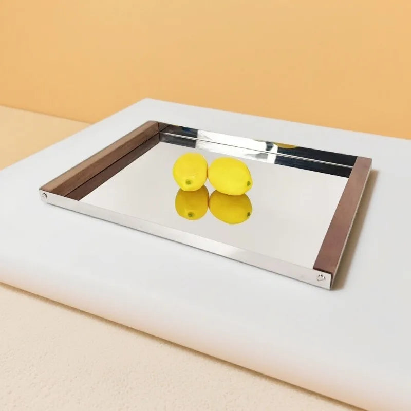 Stainless Steel Rectangular Storage & Serving Tray | Modern Luxury Storage Organizer Tray Babs
