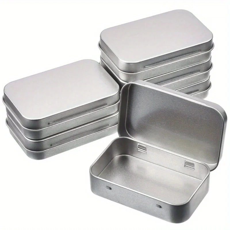 Mini Metal Tin Box – Hinged Rectangular Tinplate Organizer Tin Storage Box Babs
