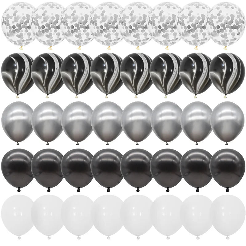 40Pcs Blue Balloon Set – Marble, Metallic & Confetti Party Décor Party Balloon Set Babs Set11 Other