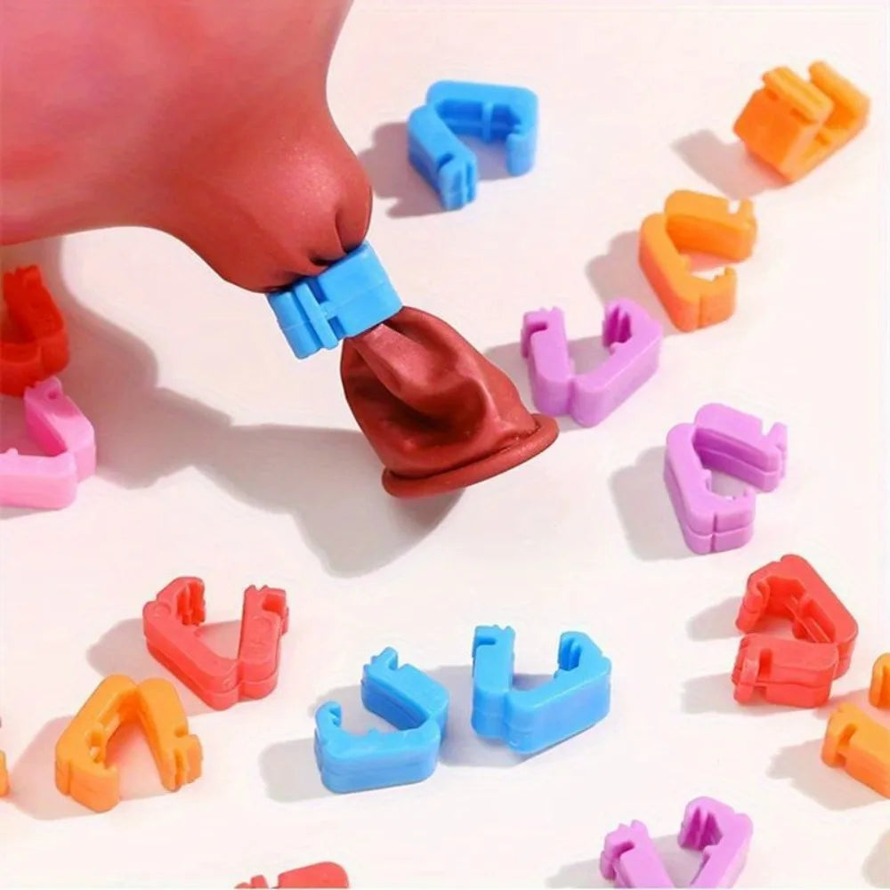 Colorful Balloon Sealing Clips – Reusable Quick Knot Tying Tool Balloon Sealing Clips Babs