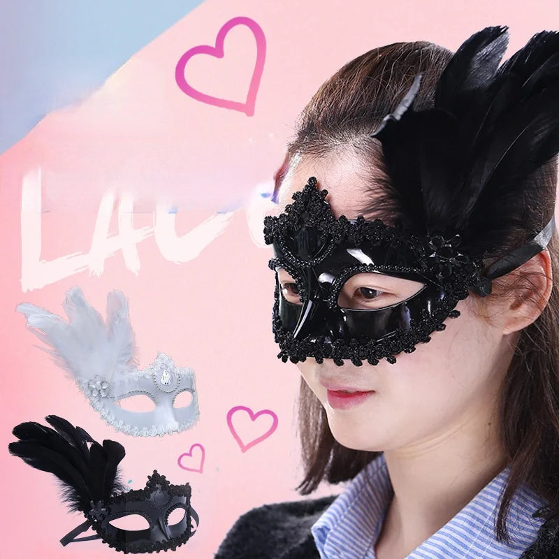 12Pcs Lace Feather Half Face Masks – Masquerade Party Set Masquerade Mask Set Babs