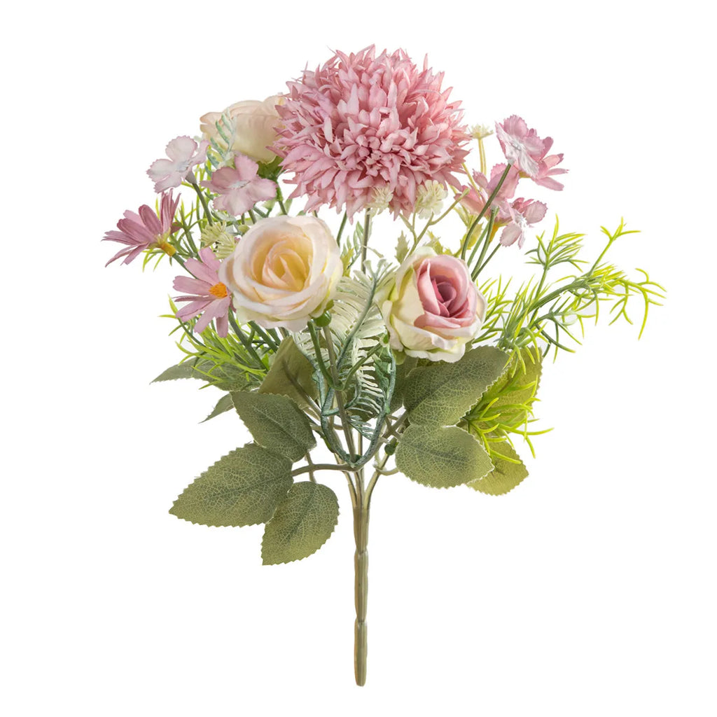 Silk Rose & Chrysanthemum Artificial Bouquet | Wedding & Home Décor Artificial Silk Bouquet Babs