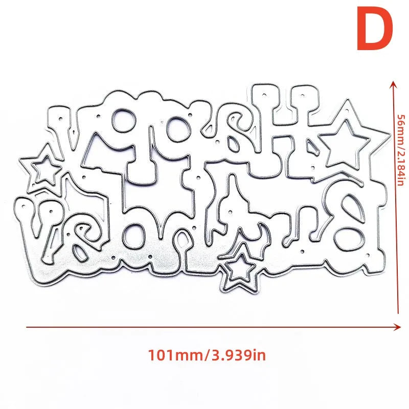 Happy Birthday Metal Cutting Die Stencil – DIY Card Making Metal Cutting Die Babs 1pc d