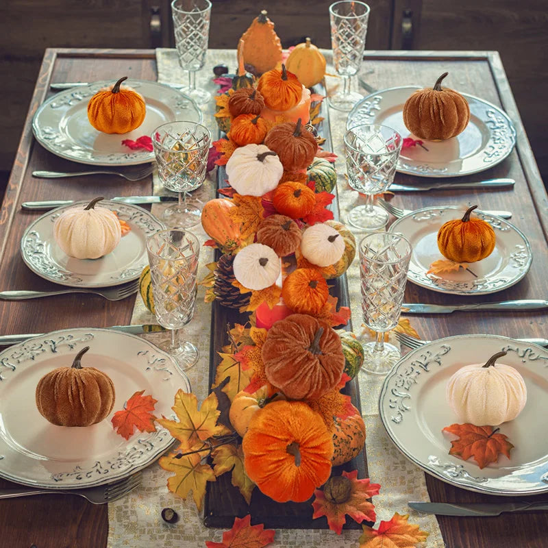 Flannel Artificial Pumpkins – Halloween & Thanksgiving Decor Artificial Pumpkin Decor Babs