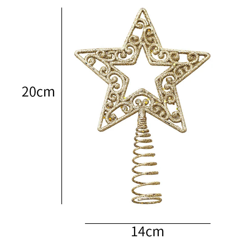 Christmas Tree Star Topper – Glitter Gold & Silver Snowflake Christmas Tree Topper Babs 3