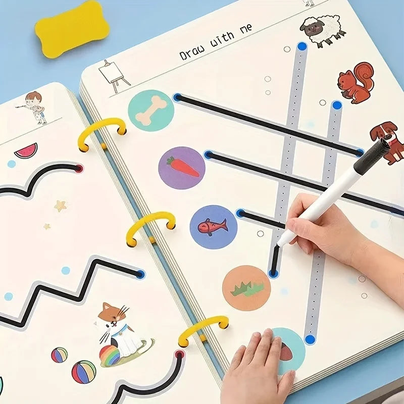 Kids Maze & Writing Activity Pen Training Card Watercolor Set Kids Activity Set Babs