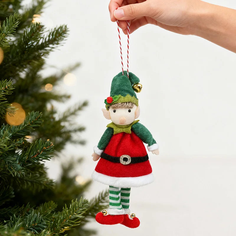 Christmas Elf Plush Doll Hanging Ornament – Xmas Tree Pendant Christmas Plush Ornament Babs