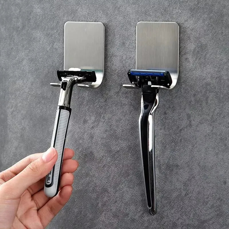 4-Pack Stainless Steel Wall-Mounted Razor Holder | Bathroom Organizer Razor Holder Babs