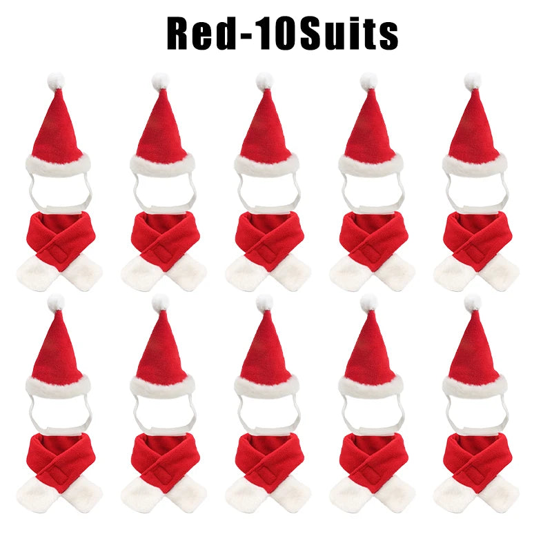Cat Christmas Hat & Scarf Set – Holiday Pet Costume & Photo Prop Pet Holiday Costume Babs 10Suits