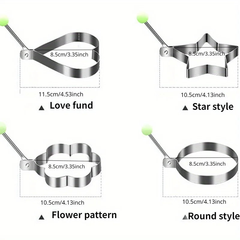 Kawaii Egg Ring Molds – Creative DIY Fried Egg Molds for Cooking Egg Cooking Mold Babs 4pcs