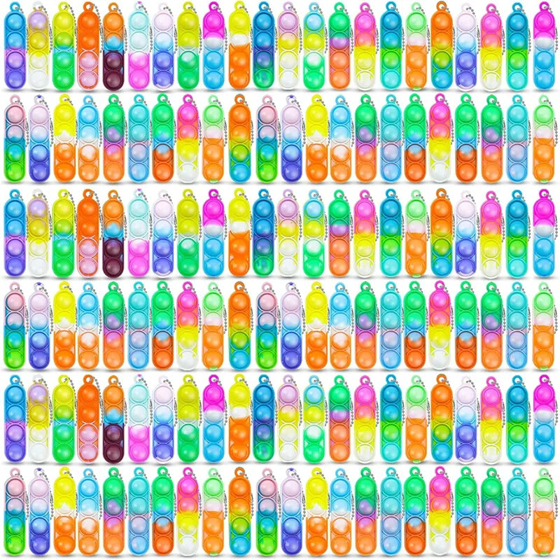 Mini Pop Keychain Fidget Toys – Kids Party Favors 10/30 Pcs Fidget Keychain Toy Babs Style-B 30pcs