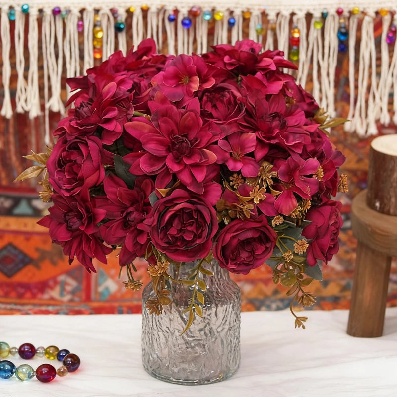 Silk Dahlia Peony Artificial Flowers for Wedding & Home Décor Artificial Silk Flowers Babs