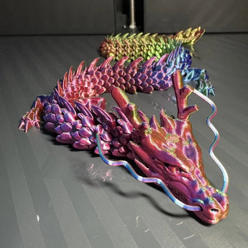 12cm Articulated Chinese Dragon Figurine 3D Printed Desk Ornament Dragon Figurine Babs