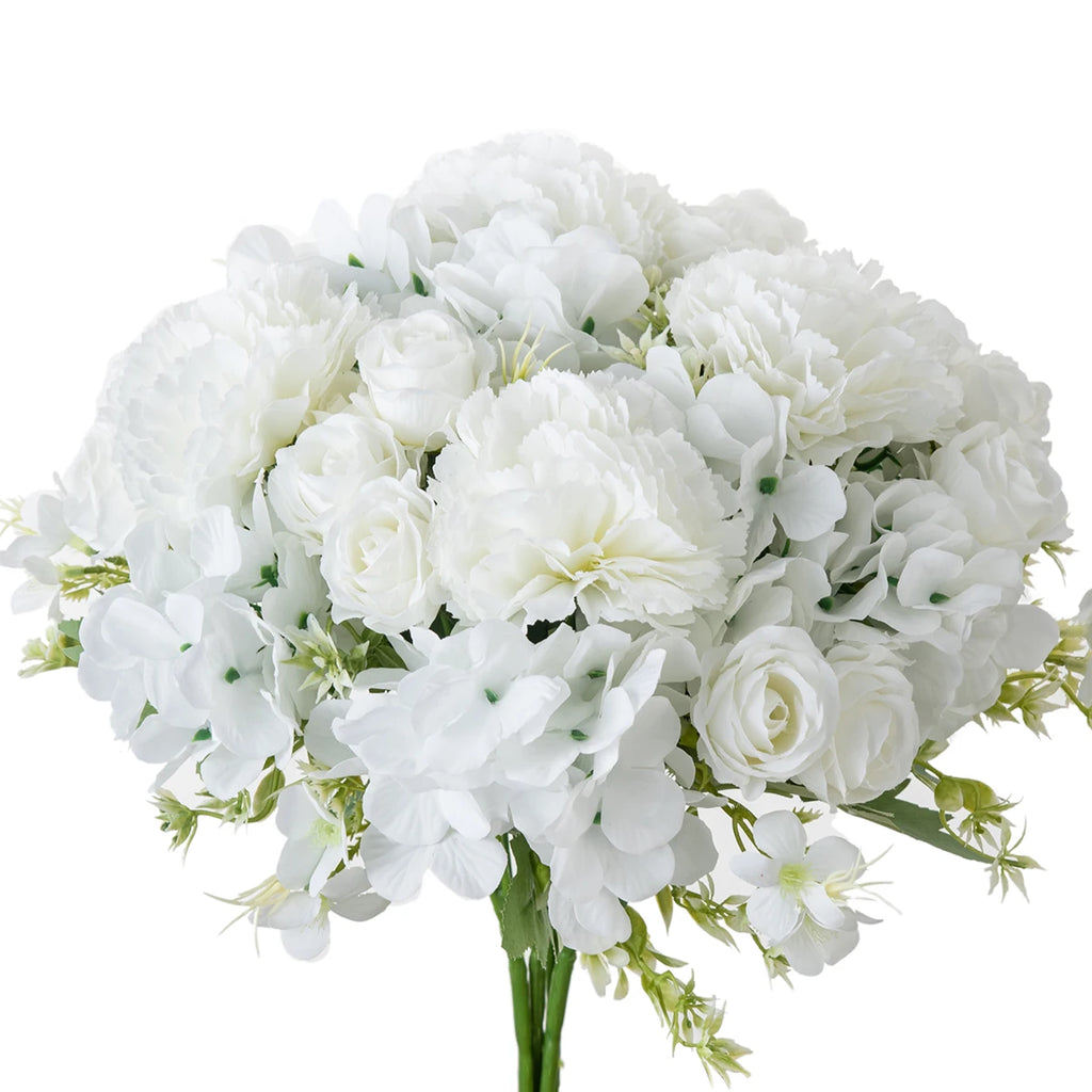 Silk Artificial Carnation Rose Bouquet – Wedding & Home Décor Artificial Flower Bouquet Babs