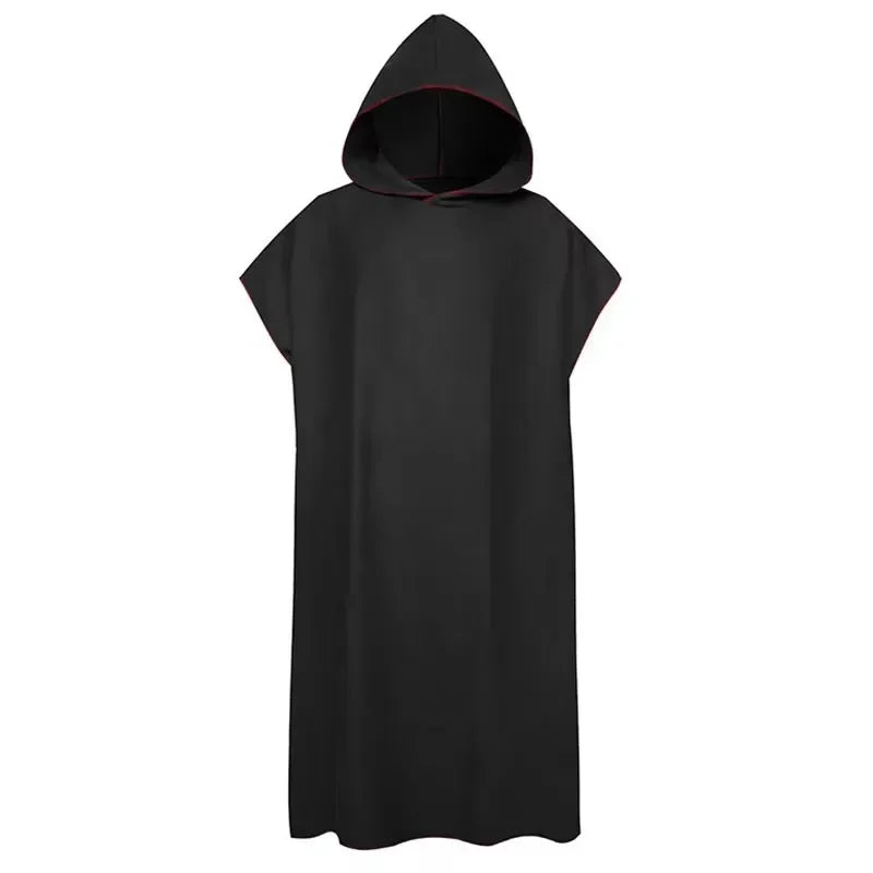 Surf Poncho Hooded Changing Robe | Quick-Dry Microfiber Towel Surf Changing Robe Babs Black