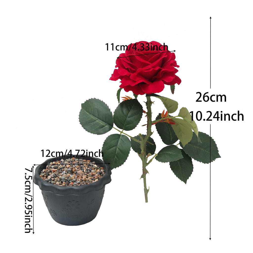 Silk Rose Bonsai Artificial Flower Potted Plant | Wedding & Home Décor Artificial Flower Bonsai Babs
