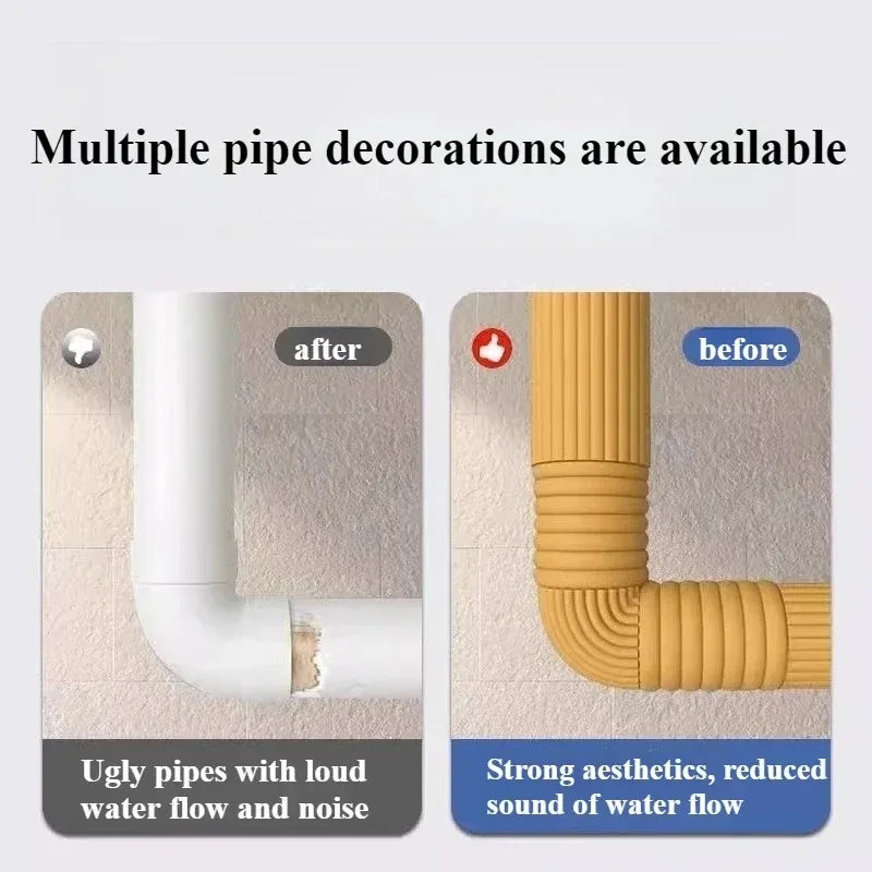 Self-Adhesive Pipe Wrap Concealer – Decorative Cover 1–4 Rolls Pipe Cover Wrap Babs
