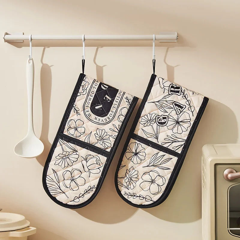 Heat-Resistant Oven Gloves – Thickened Kitchen Baking Mitts Oven Mitts Babs
