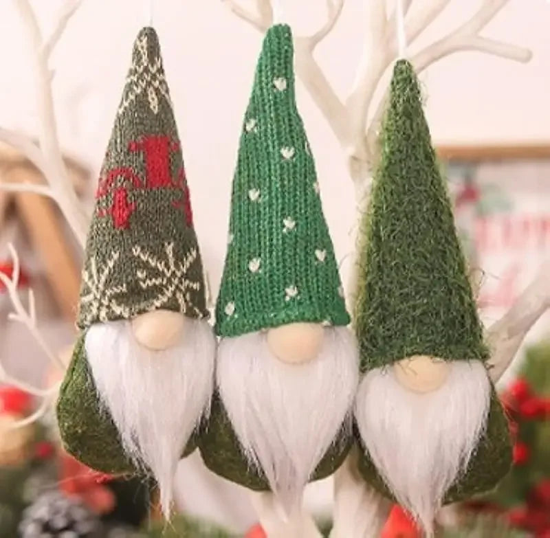 3pcs Christmas Hanging Gnome Ornaments | Santa Figurine Set Christmas Ornaments Babs 3PCS