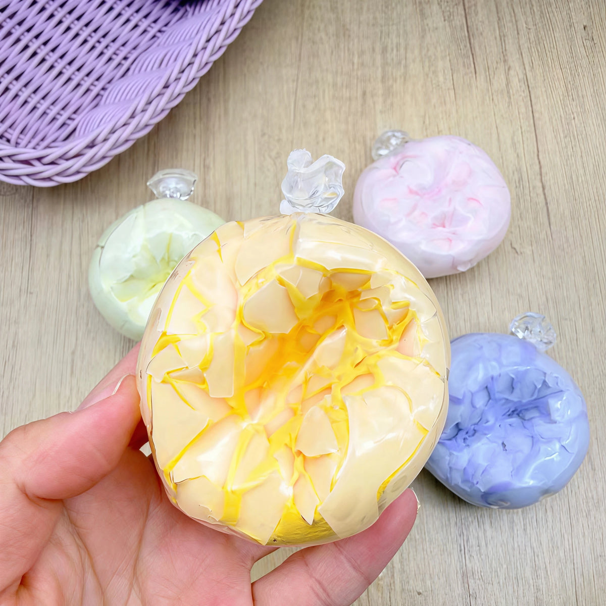 Mint Crispy Ball Sensory Fidget Squeeze Toy & Party Favor Sensory Fidget Toy Babs 1pcs Yellow