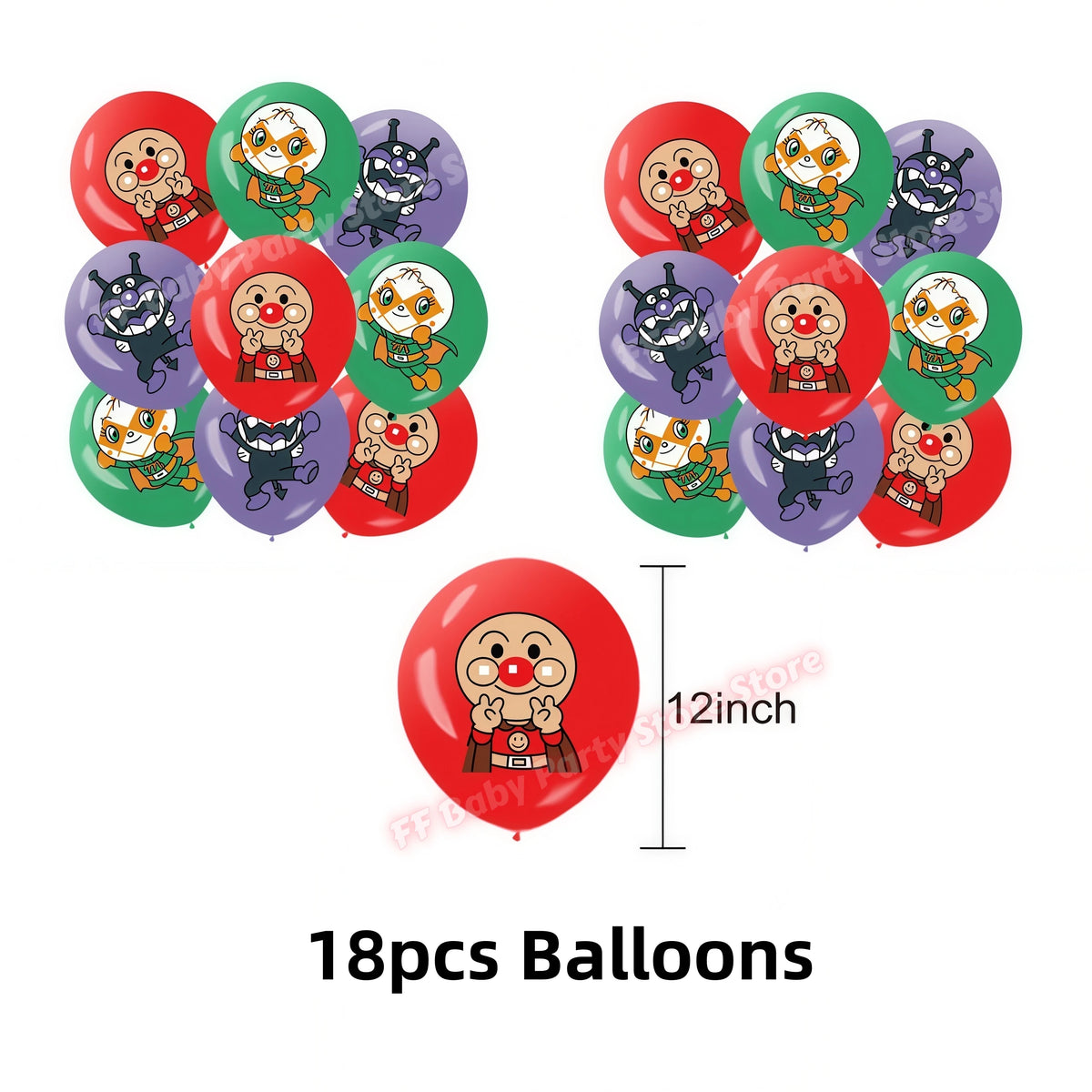Anime Hero Birthday Party Decoration Set – Balloons, Banner & More Party Decoration Set Babs 18pcs Ballons