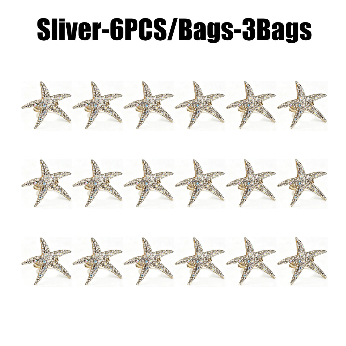 Starfish Seashell Napkin Rings – Beach Wedding Table Decor Napkin Rings Babs 18PCS