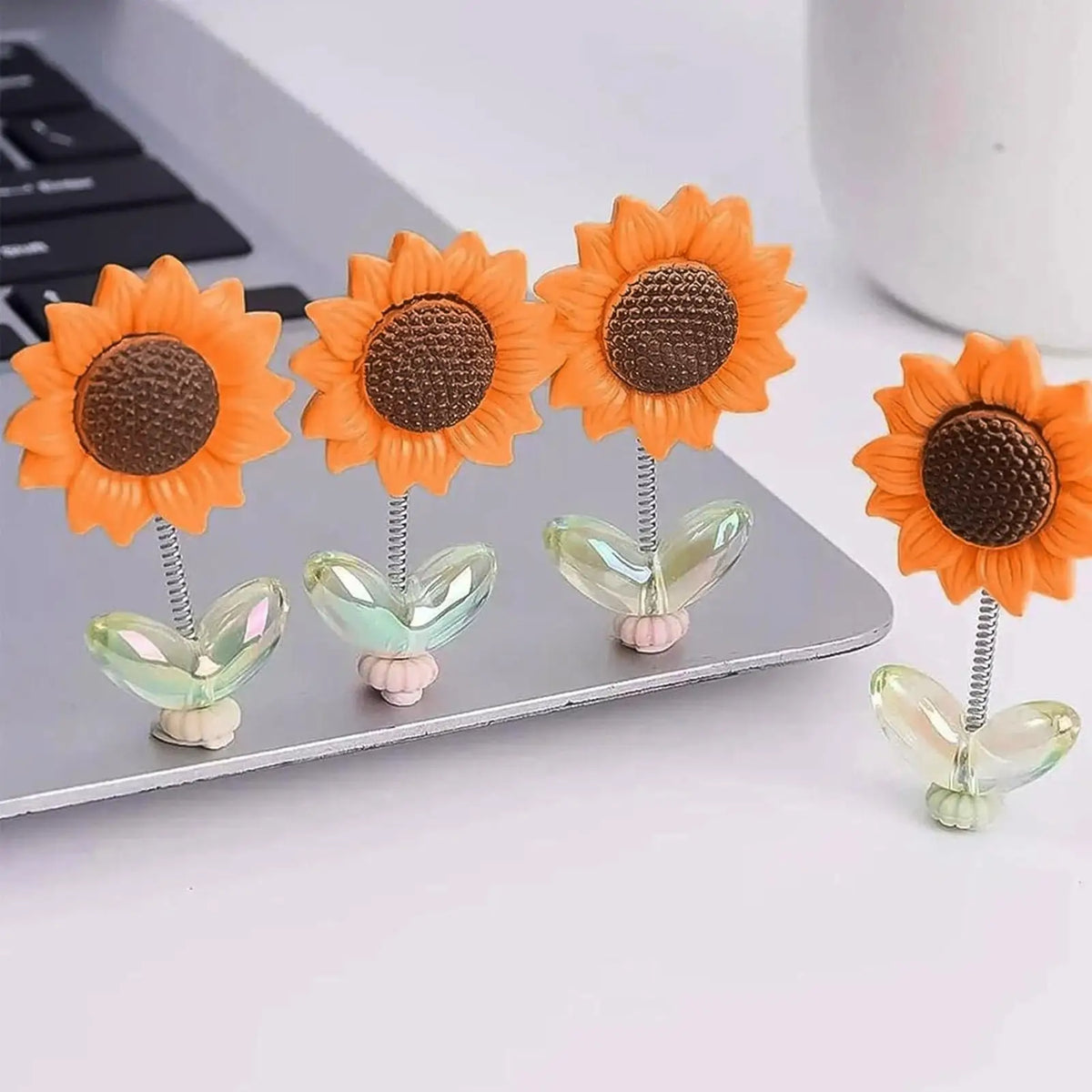 Cute Sunflower Car Decor Set – 5pcs Dashboard Accessories Car Interior Decor Babs