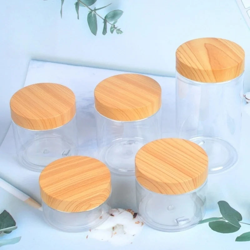 Clear Plastic Cosmetic Jars with Lids – Travel Storage Set Cosmetic Storage Jars Babs