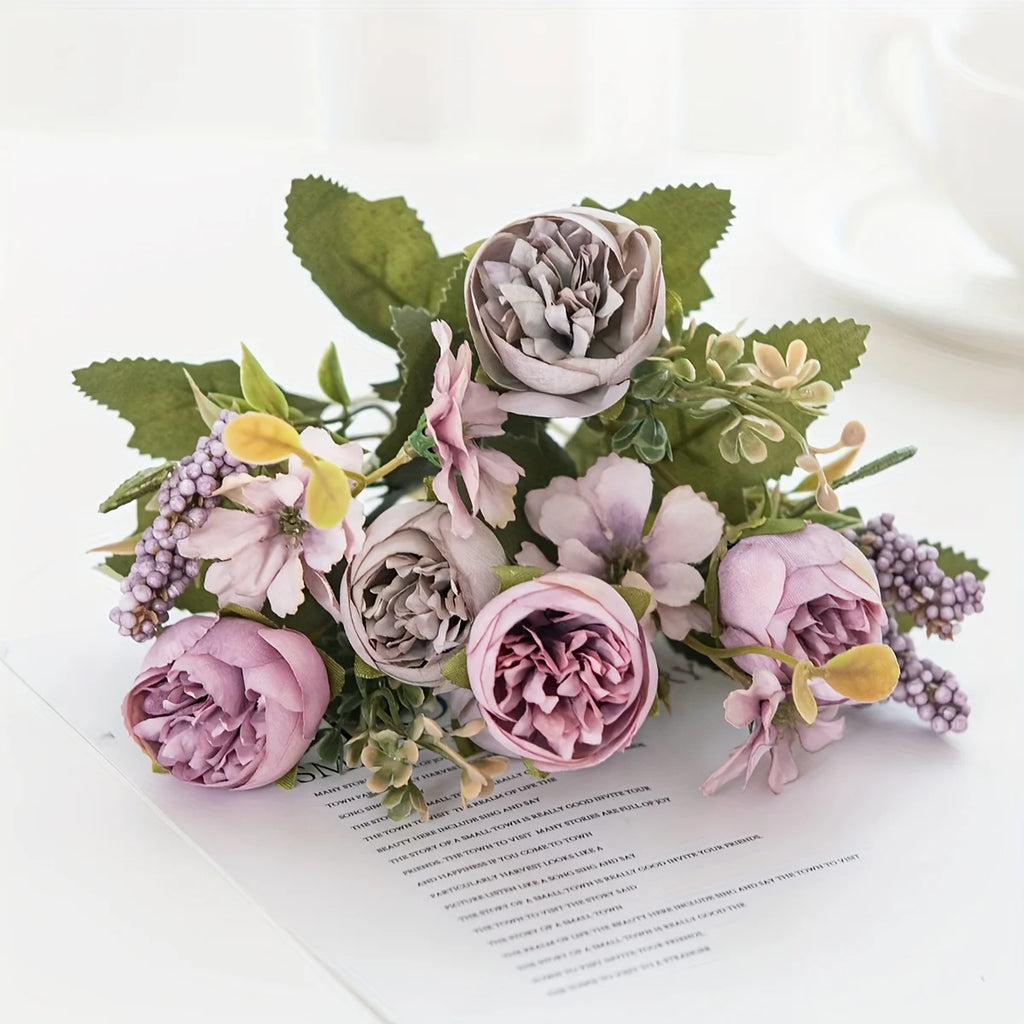 Silk Rose Peony Artificial Flowers – Wedding & Home Décor Bouquet Artificial Flower Bouquet Babs color 3 4 pcs