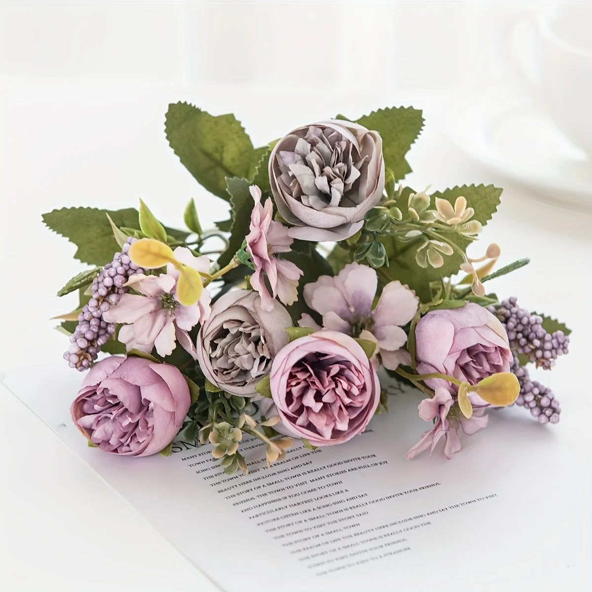 Silk Rose Peony Artificial Flowers – Wedding & Home Décor Bouquet Artificial Flower Bouquet Babs color 3 4 pcs