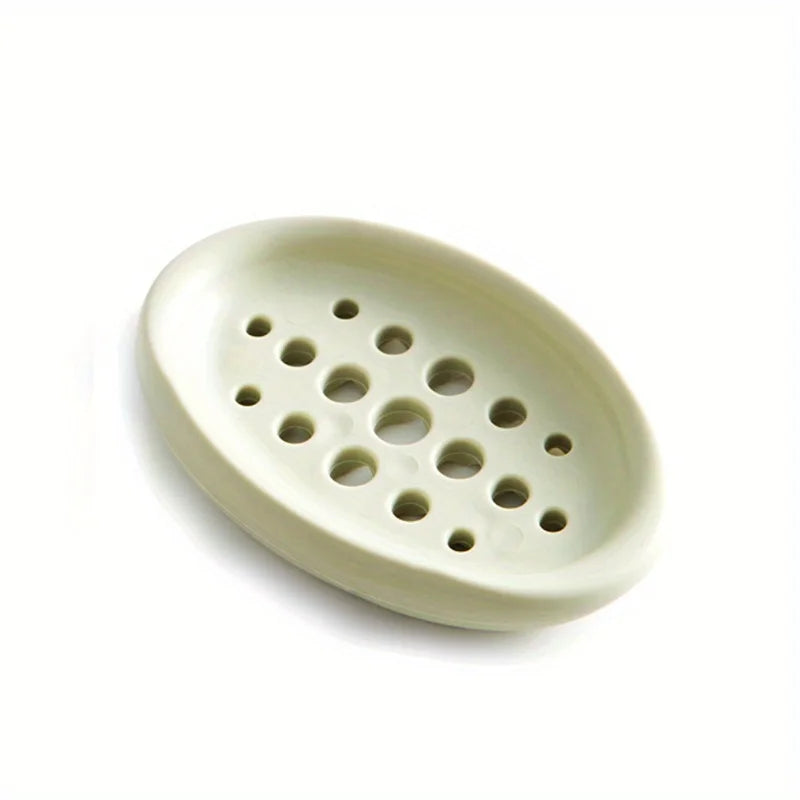 Silicone Soap Dish with Drain Rack & Cleaning Brush Soap Dish Babs Green