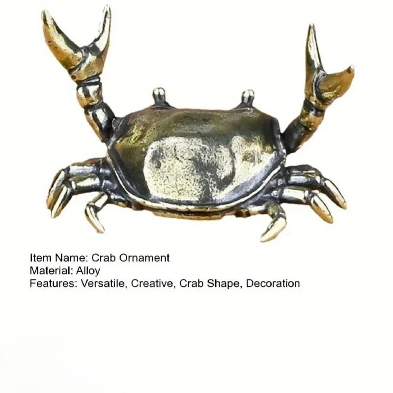 Pure Brass Crab Figurine | Copper Animal Statue Home Decor Brass Figurine Babs
