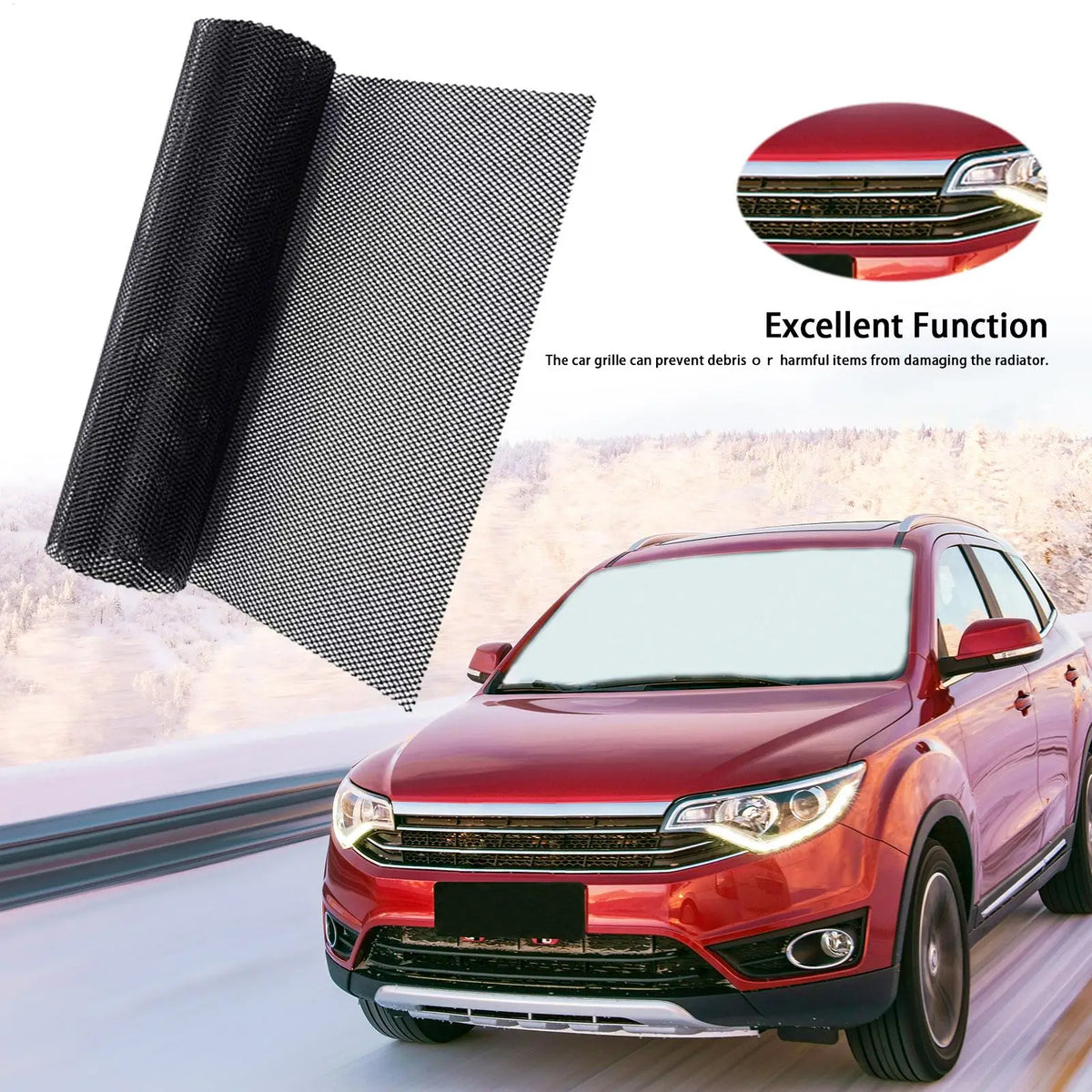 Universal Aluminum Car Grille Mesh Insert – Rhombic Hole, Black Car Grille Mesh Babs