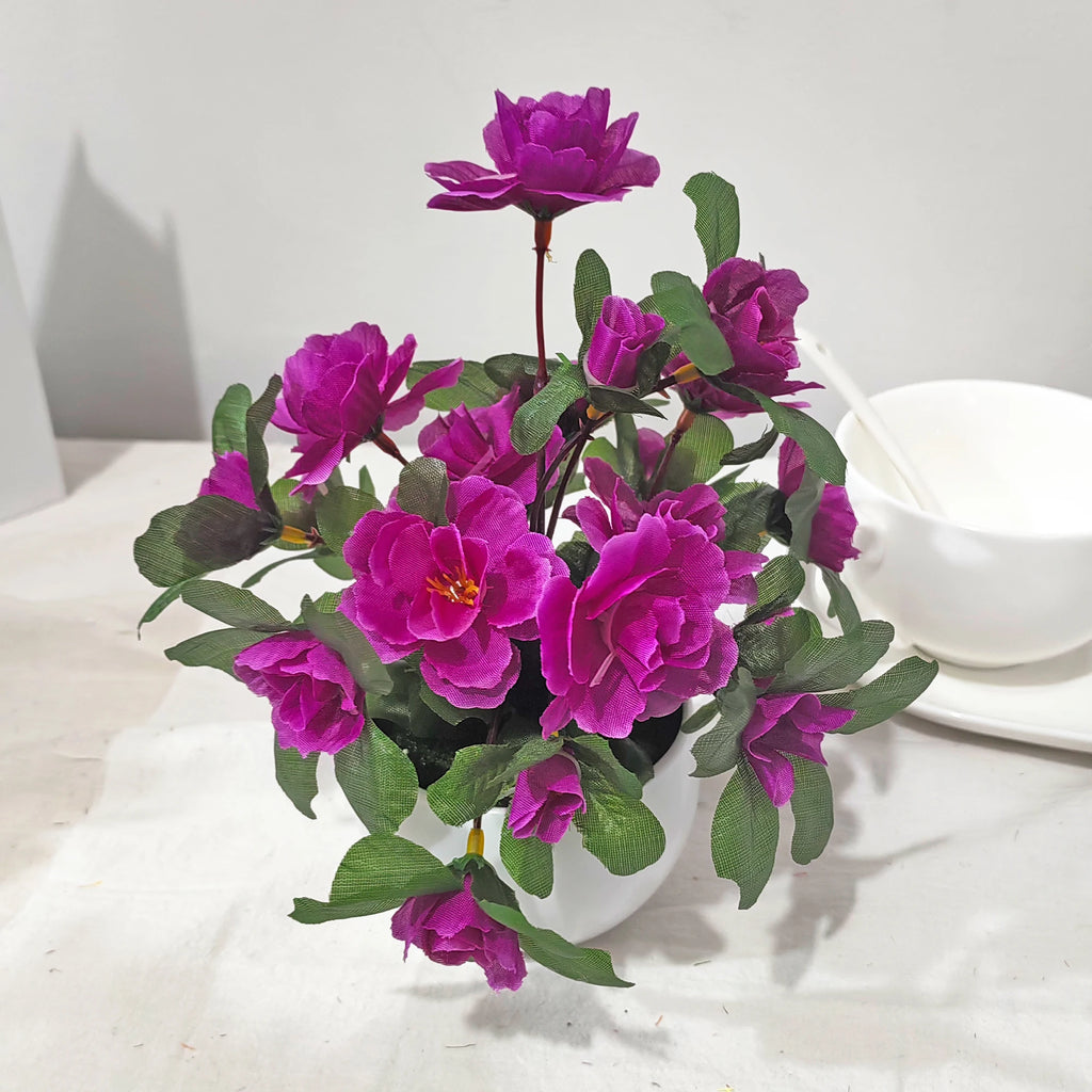Azalea Potted Artificial Flower Bonsai — Home & Wedding Decor Artificial Flower Bonsai Babs Purple