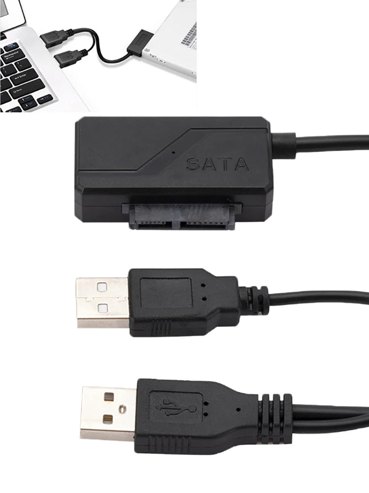 SATA to USB 2.0 13-Pin Slim Optical Drive Adapter Cable SATA USB Adapter Cable Babs
