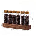 Coffee Bean Test Tube Display Rack – Walnut Wood & Glass Stand Coffee Bean Display Rack Babs long