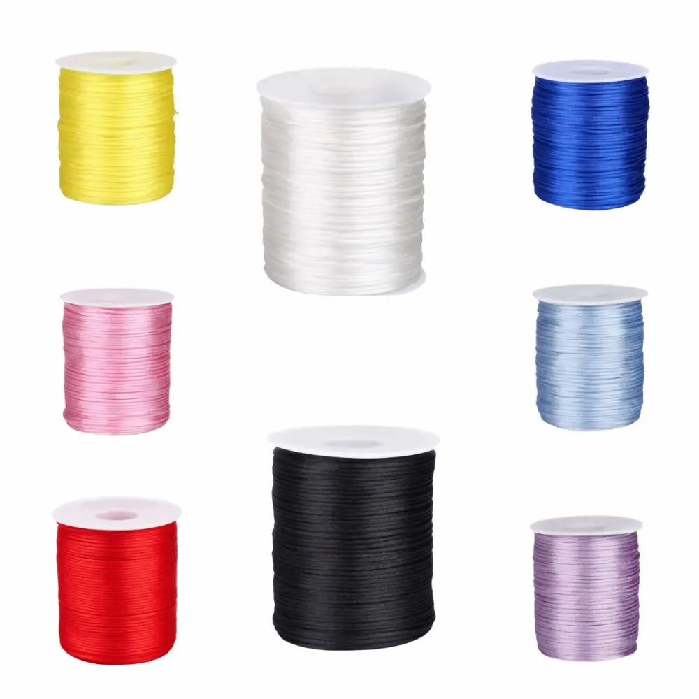 100m Satin Rattail Cord 1.5mm Braided Beading String for Crafts Craft Cord Babs