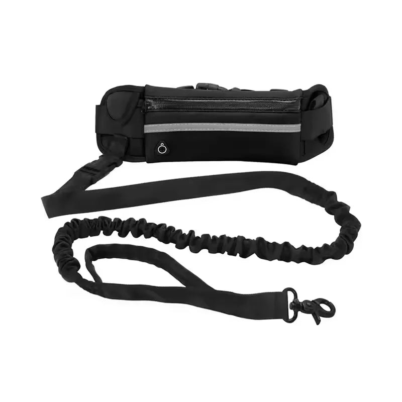 HOMEFISH Hands-Free Dog Leash – Reflective & Elastic Waist Bag Hands-Free Dog Leash Babs Black