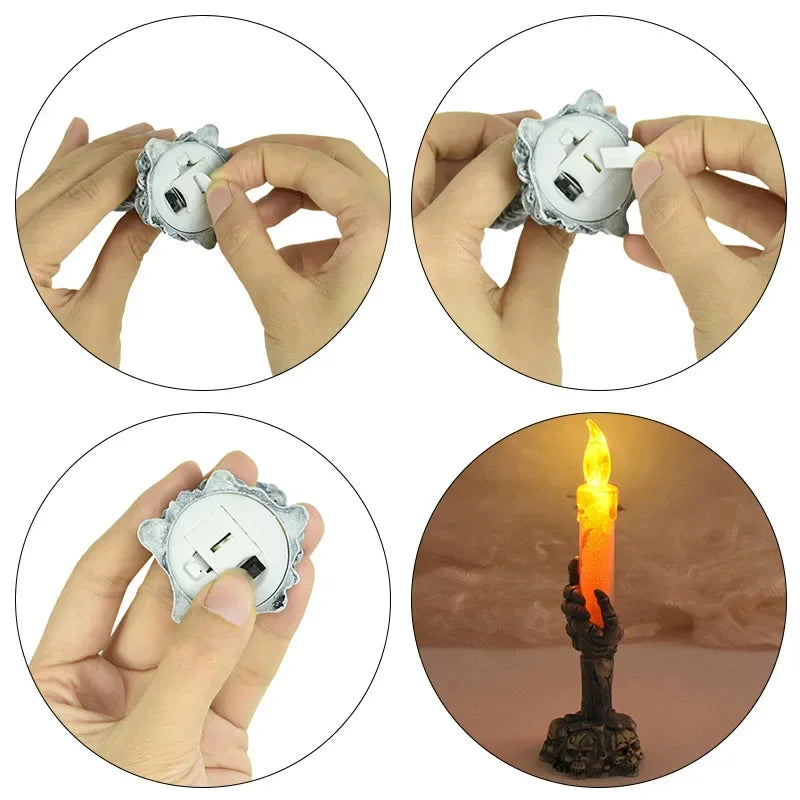 Halloween Skull LED Glowing Candle Lamp – Spooky Party Decor Halloween LED Decor Babs