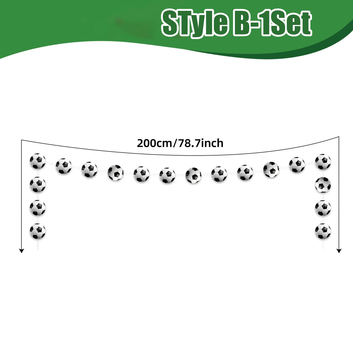 Soccer Party Banner Bunting – Football Birthday Decor Supplies Party Banner Bunting Babs Style B 10Sets