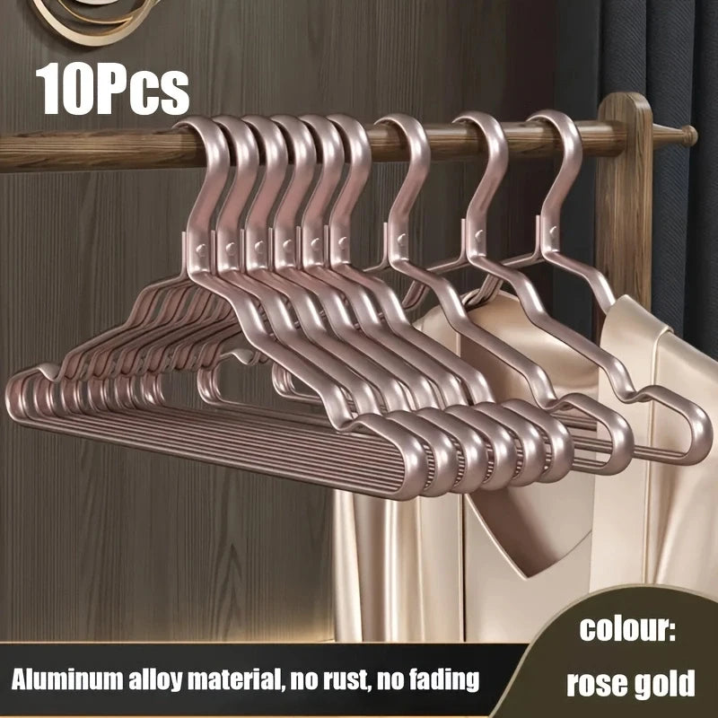 Metal Clothes Hangers – Heavy Duty Aluminum Coat & Dress Hangers Metal Clothes Hangers Babs 10Pcs-Rose gold