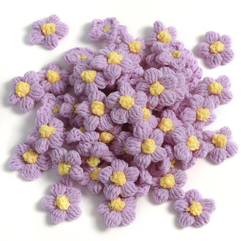 10/20Pcs 4cm Wool Flower Heads DIY Hair Clips Crafts Home Décor DIY Floral Embellishment Babs Light Purple 20pcs