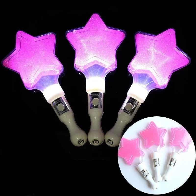 12pcs Star Flashing Glow Wands – Concert & Party Cheering Props Glow Party Wands Babs
